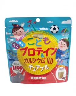 Unimat Riken Протеин и Кальций + Витамин Д, жеватльные для детей, вкус какао, 30 дней