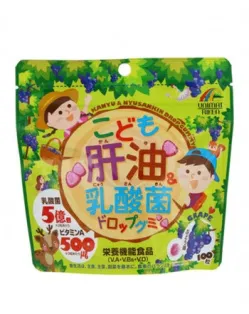 Unimat Riken Рыбий жир+молочнокислые бактерии, вкус винограда, 100 драже
