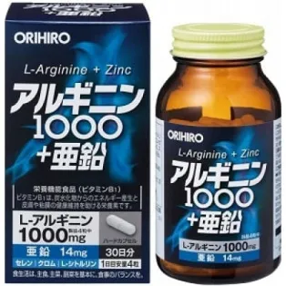Orihiro Аргинин и цинк, 30 дней