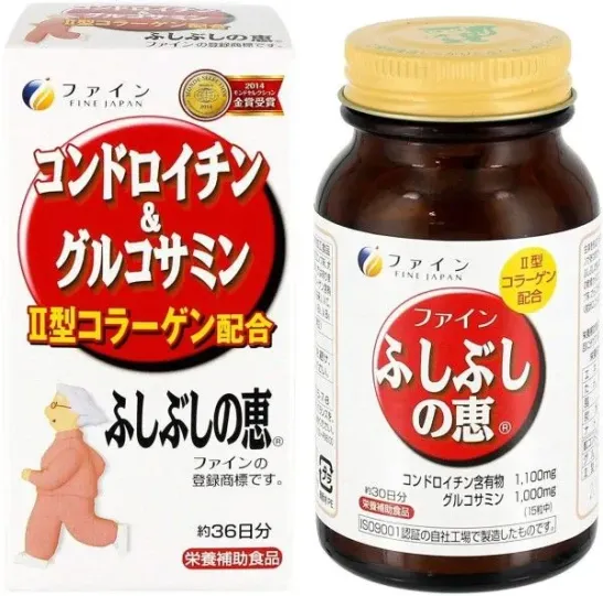 Fine Japan Хондроитин и глюкозамин, 36 дней